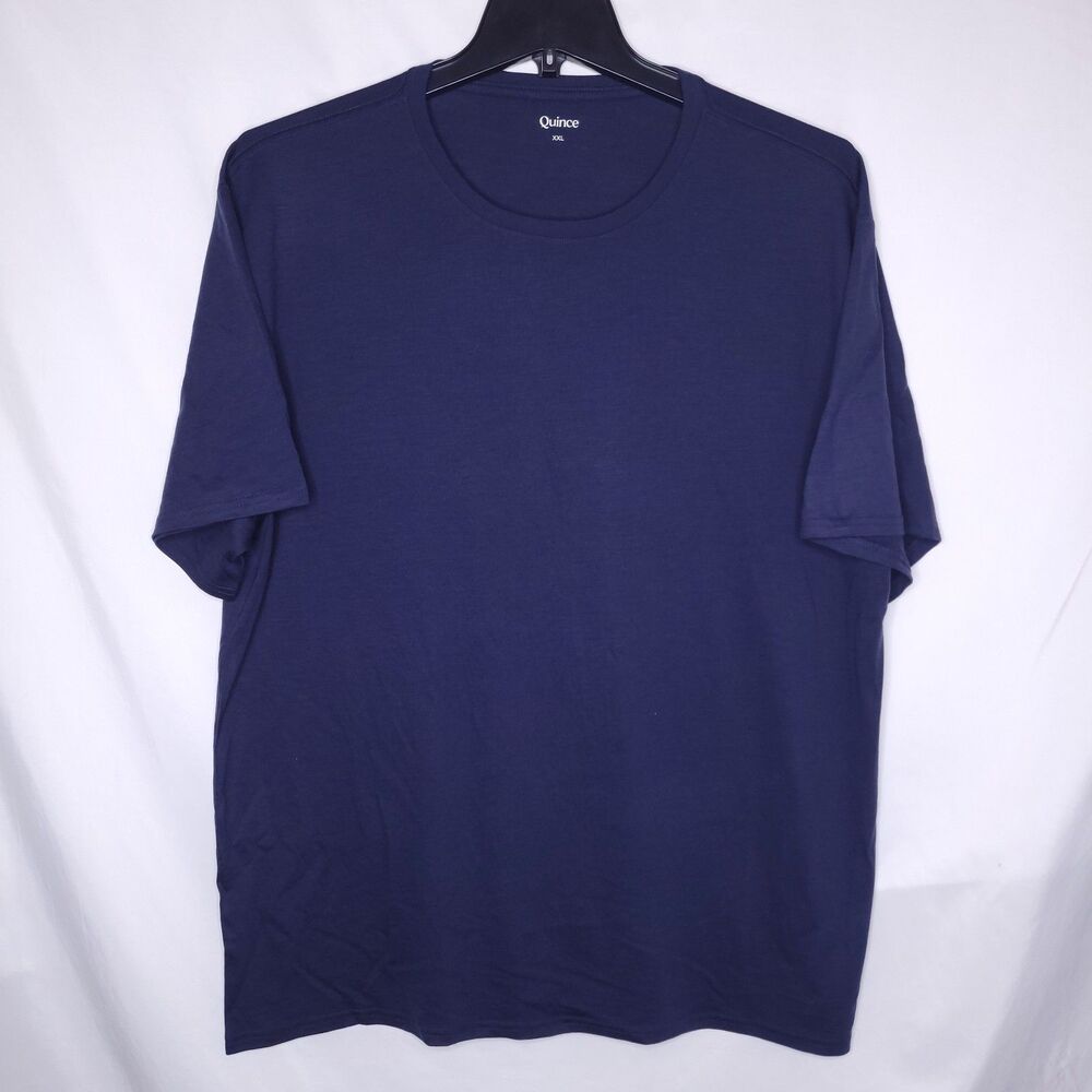 Quince Merino Wool Base Layer Tee Mens 2XL Navy Blue Short Sleeve All Seasons